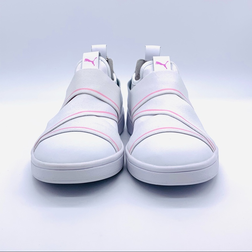 Puma Womens Smash V2 Slip On White-pale Pink Shoes - Picture 8 of 11